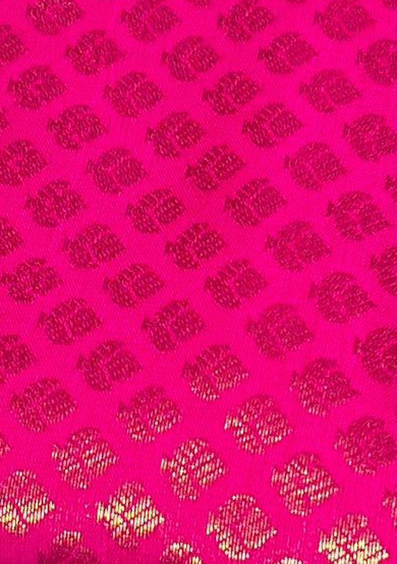 Rani Pink Brocade Lehenga Set For Girls - Indya