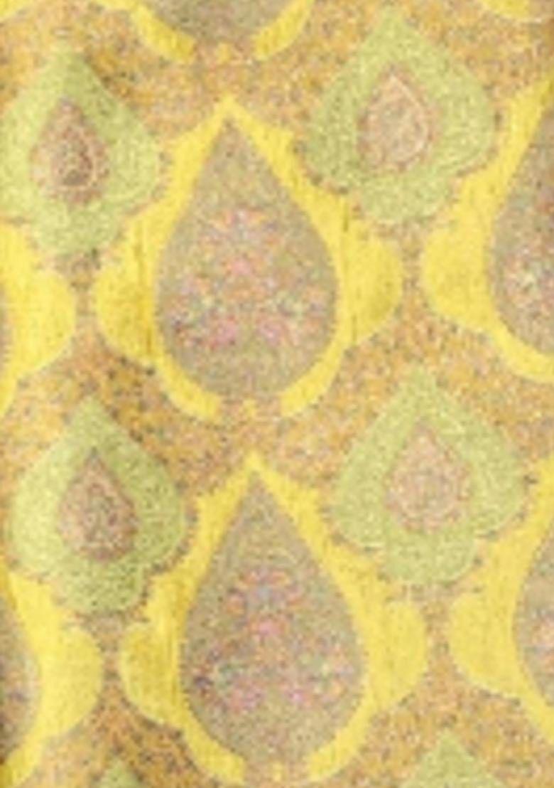 Olive Green Printed Jacquard Lehenga For Girls - Indya