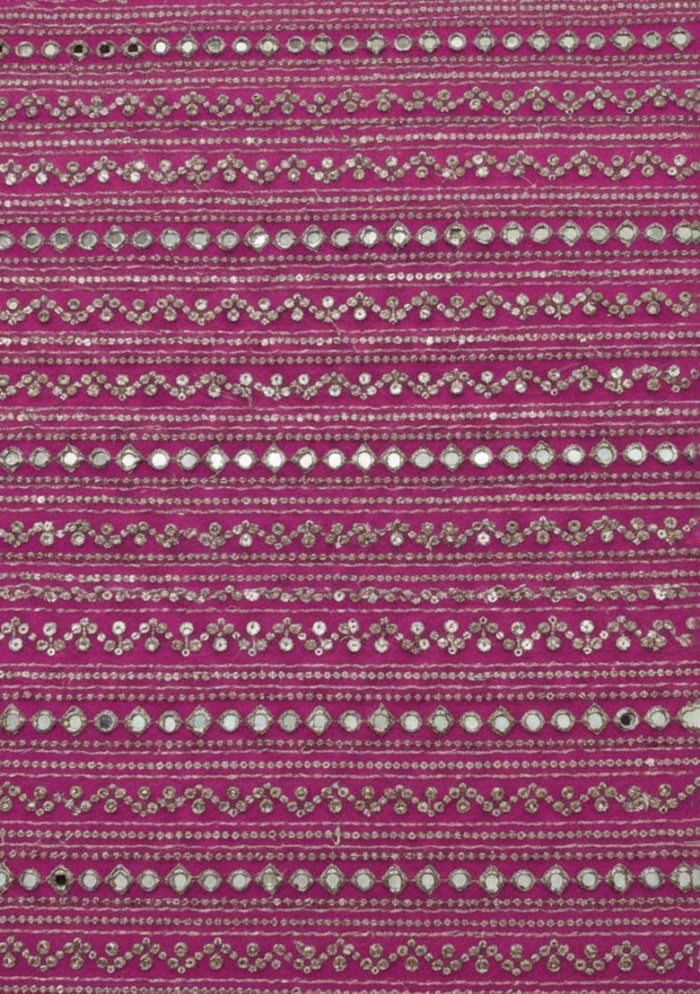 Girls Magenta Sequin Georgette Lehenga Set - Indya