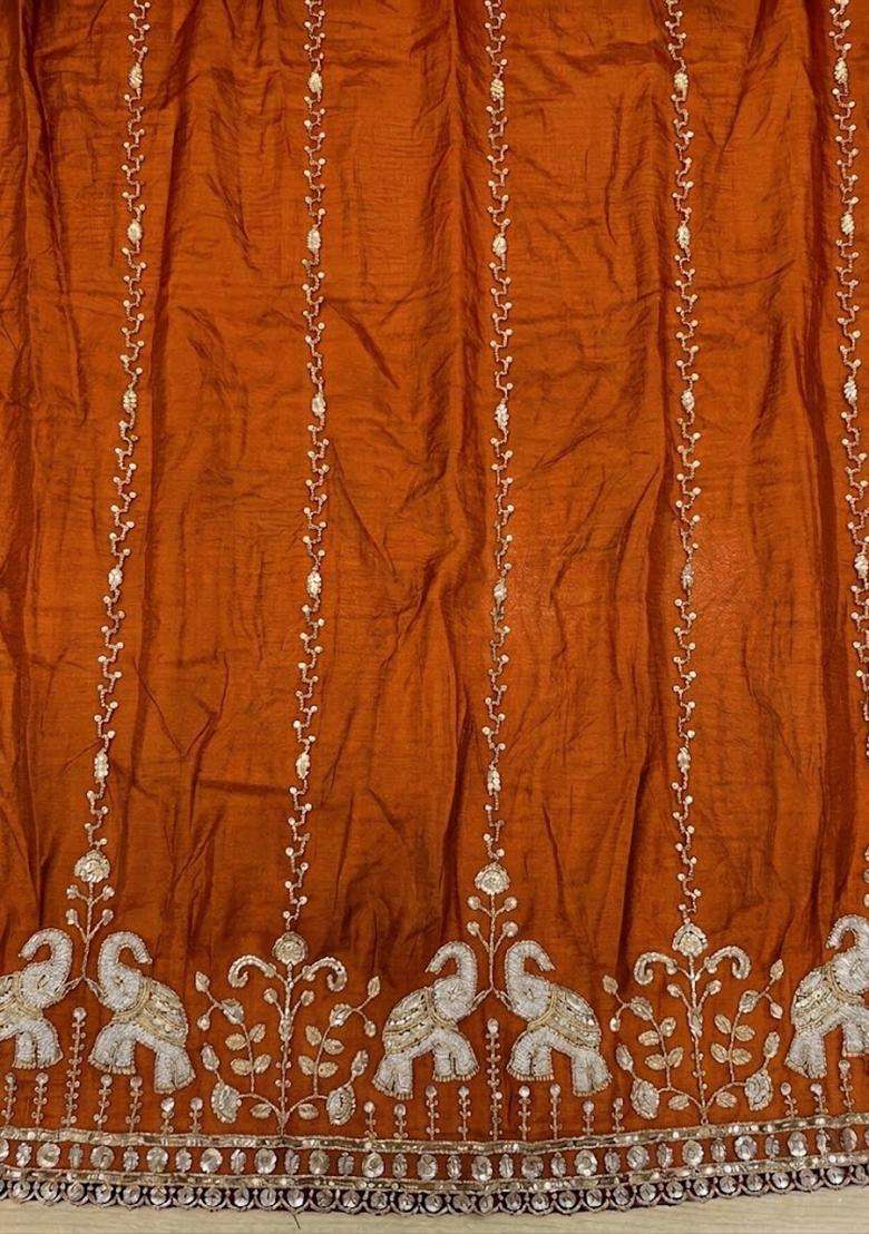 Girls Orange Embroidered Cosmos Sharara Set - Indya