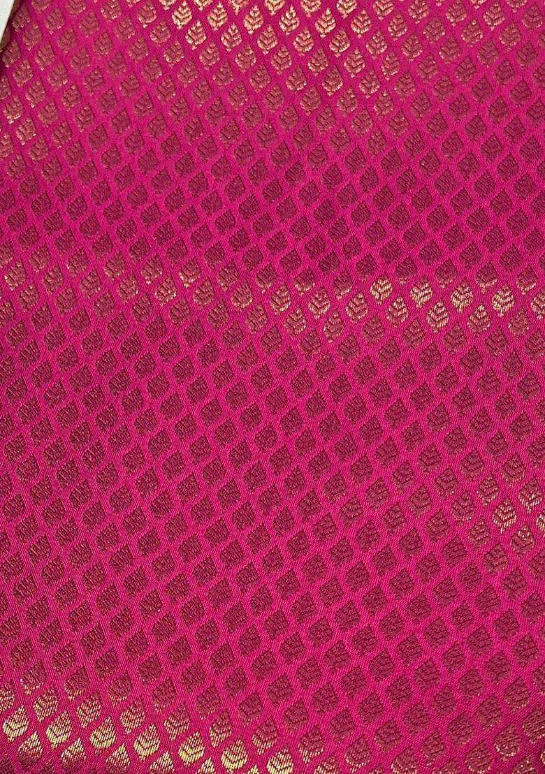 Girls Rani Pink Brocade Lehenga Set - Indya