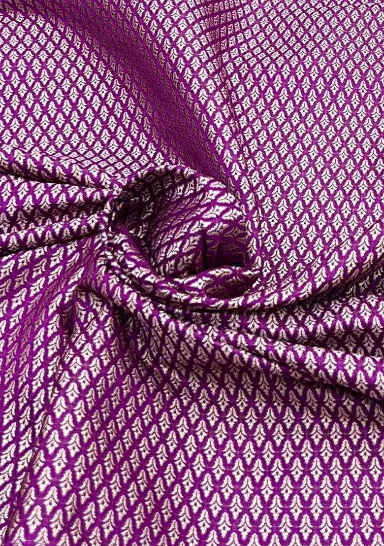 Purple Brocade Dress for Diwali | Wedding & Festive Wear - Indya