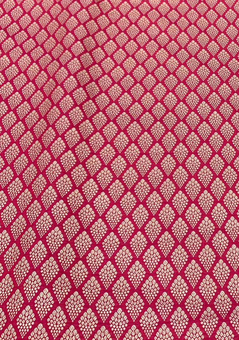 Hot Pink Jacquard  Dress - Indya