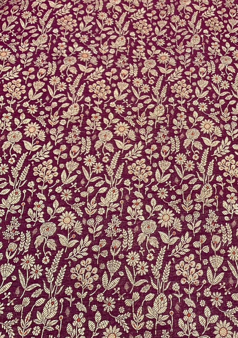 Wine Jacquard  Dress - Indya