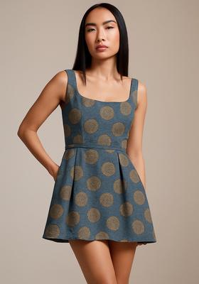 Grey Jacquard  Dress