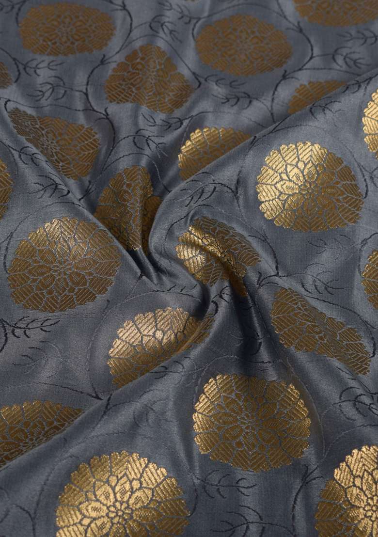 Grey Brocade Dress for Diwali | Wedding & Festive Wear - Indya