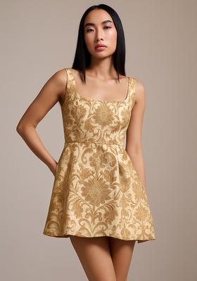 Cream Jacquard  Dress