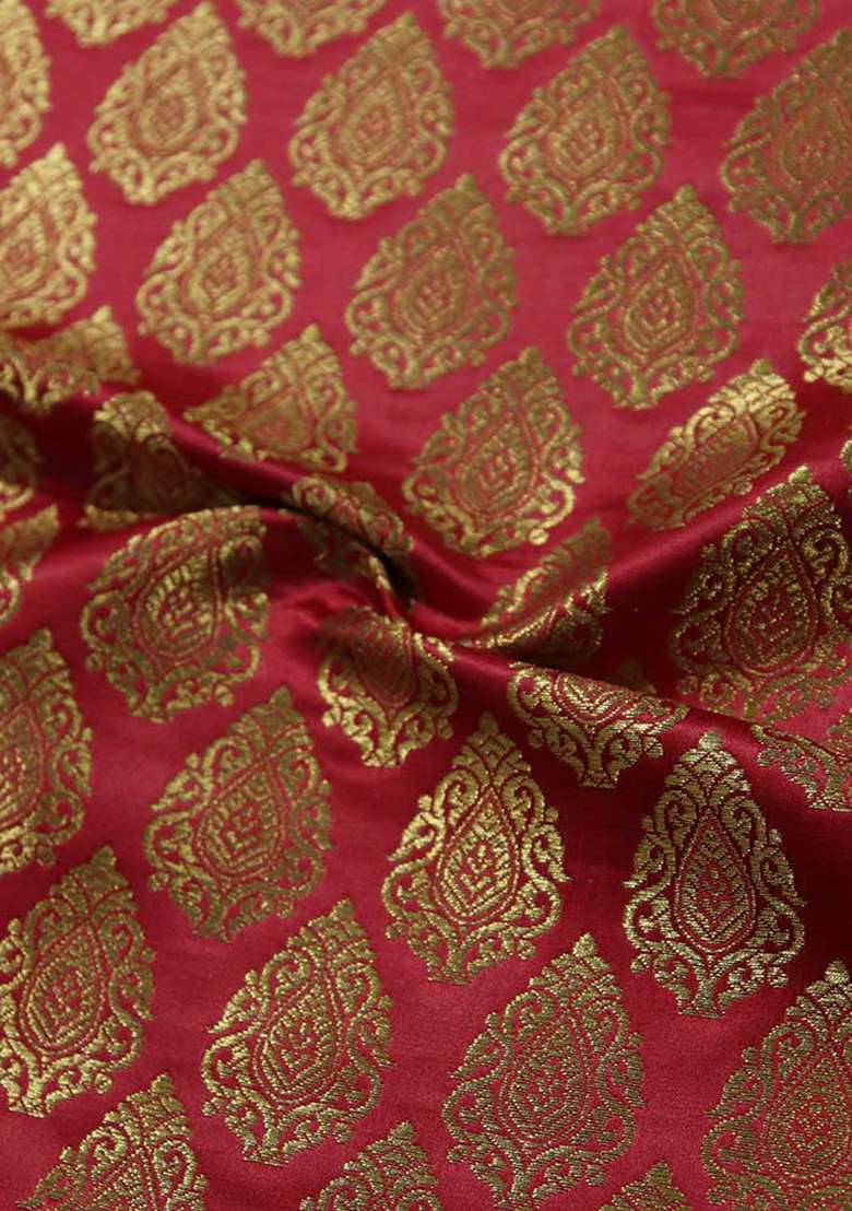Red Brocade Dress - Indya