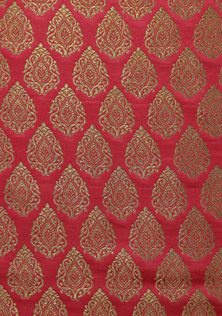 Red Jacquard  Dress - Indya