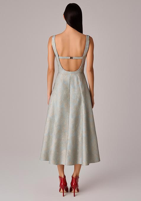 Grey Brocade Dress