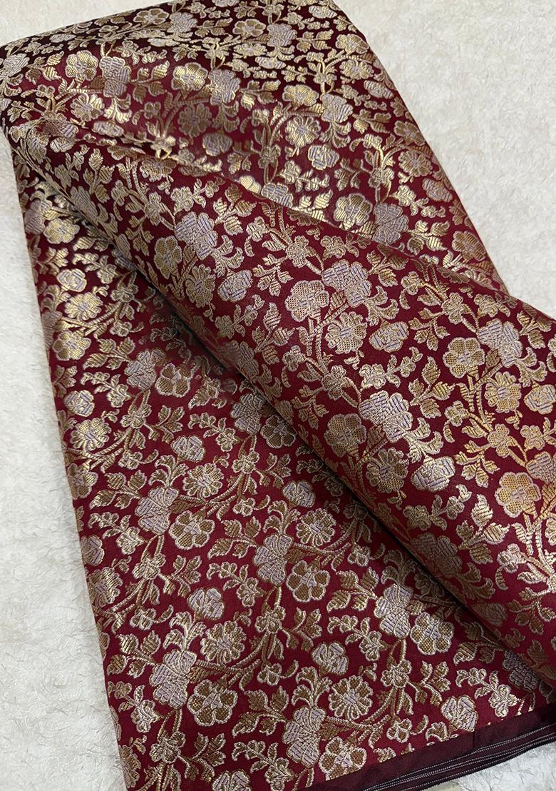 Maroon Jacquard  Dress - Indya