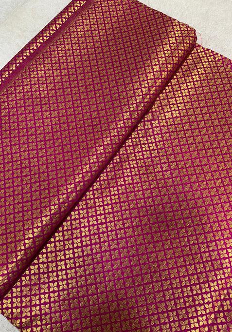 Magenta Pink Brocade Dress