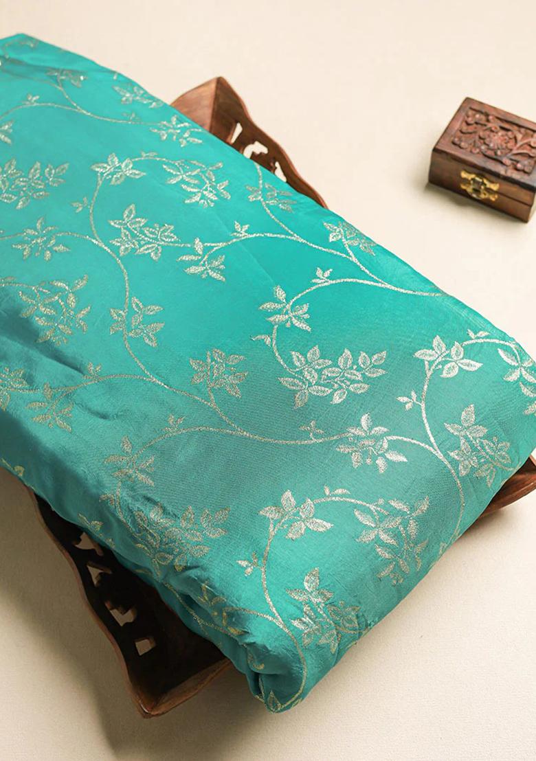 Turquoise Green Brocade Dress