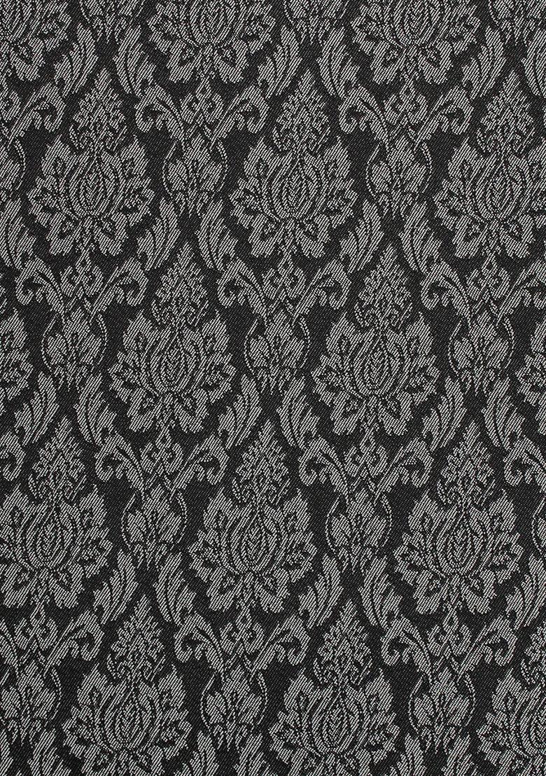 Black And Grey Jacquard Denim Dress