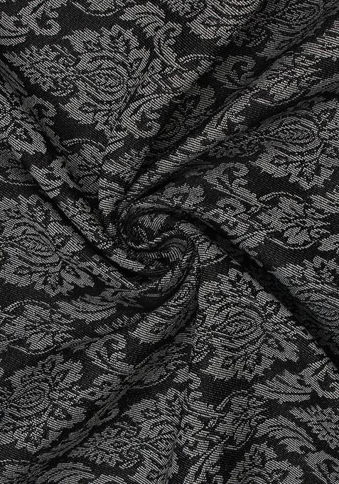 Black And Grey Jacquard Denim Dress