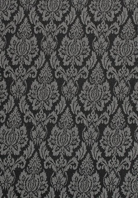 Black And Grey Jacquard Denim Dress