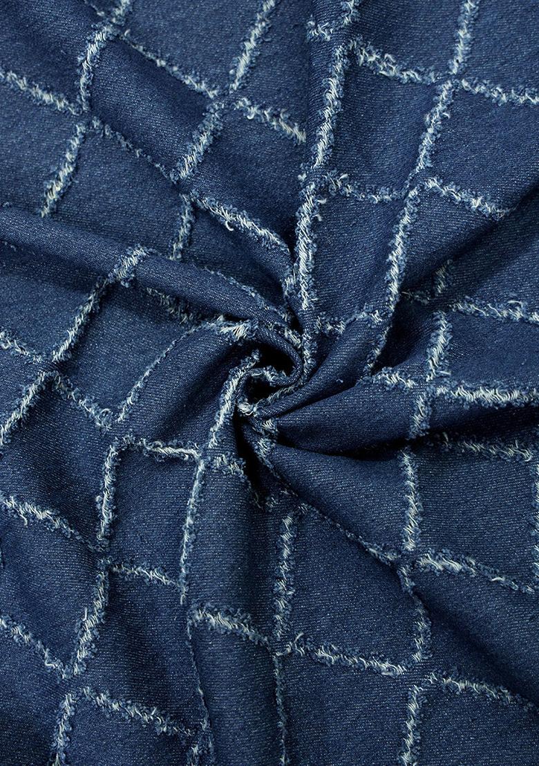 Blue Patchwork Denim Dress