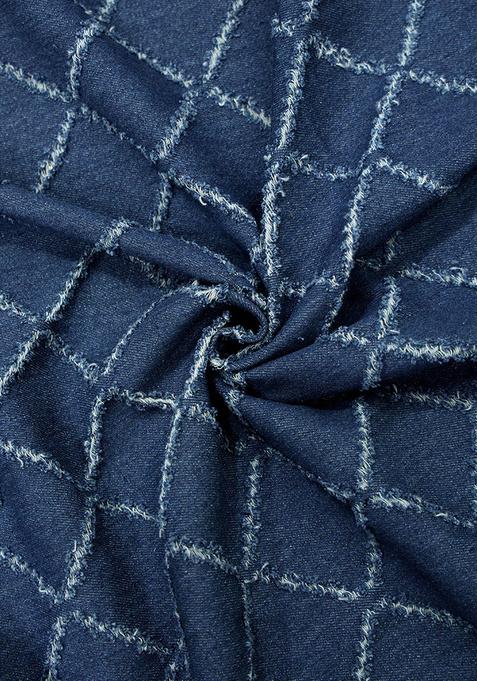 Blue Patchwork Denim Dress