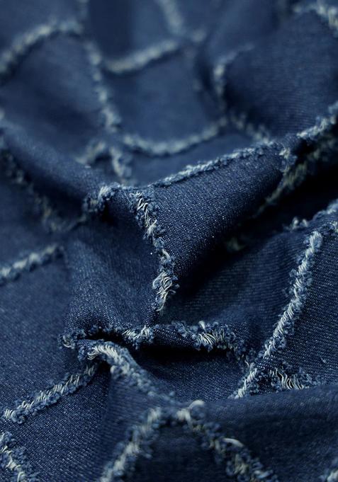 Blue Patchwork Denim Dress