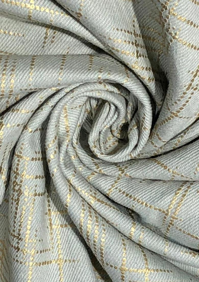 Grey Foil Print Cotton Denim Dress