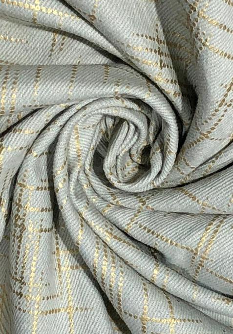 Grey Foil Print Cotton Denim Dress