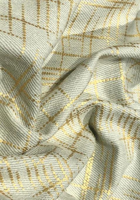 Grey Foil Print Cotton Denim Dress