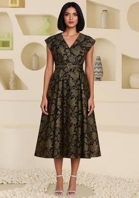 Black Jacquard  Dress