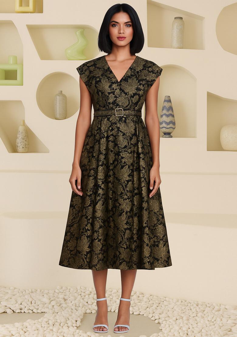 Black Brocade Dress