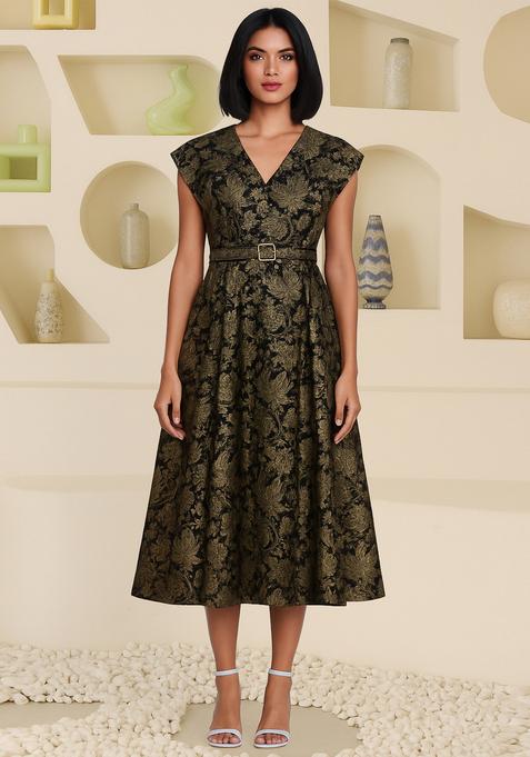 Black Brocade Dress