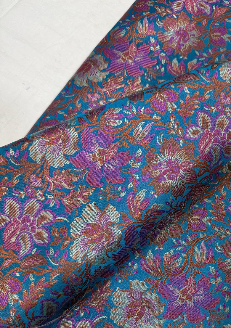 Blue Brocade Jumpsuit