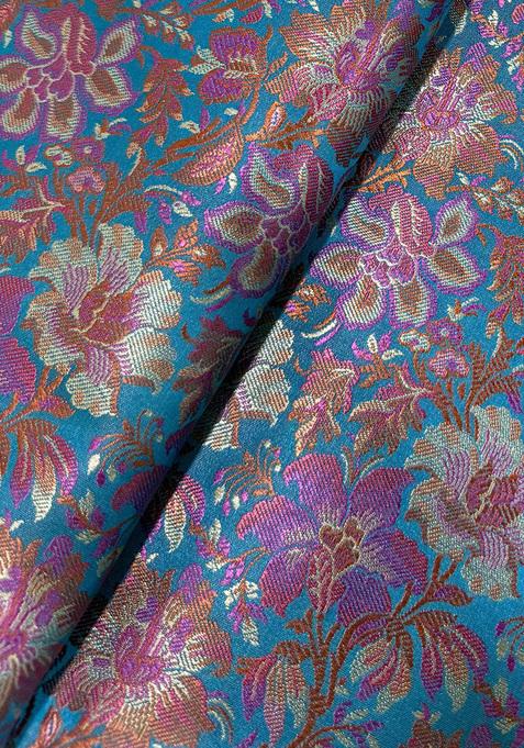 Blue Brocade Jumpsuit