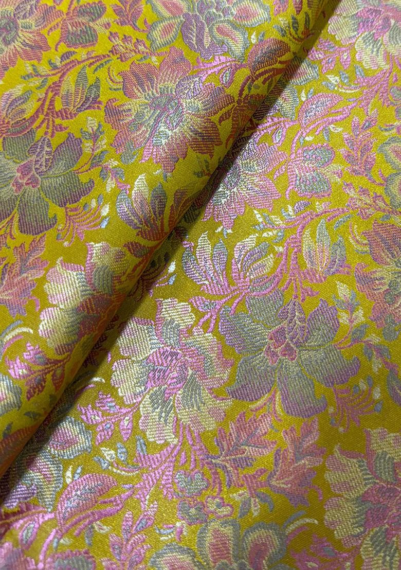 Yellow Jacquard  Jumpsuit - Indya