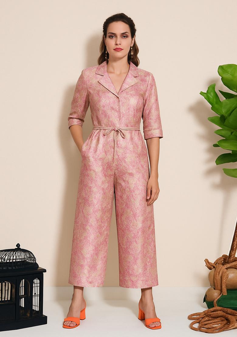 Multicolor Brocade Jumpsuit