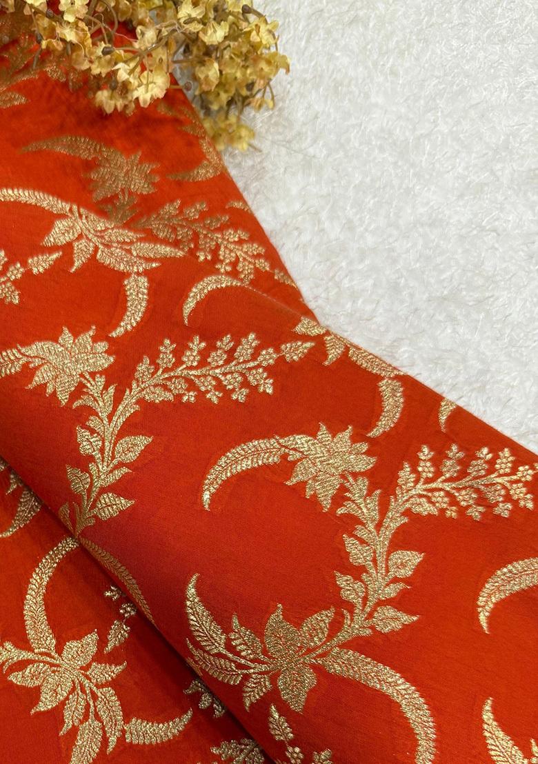 Orange Brocade Dress