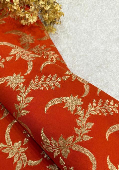 Orange Brocade Dress