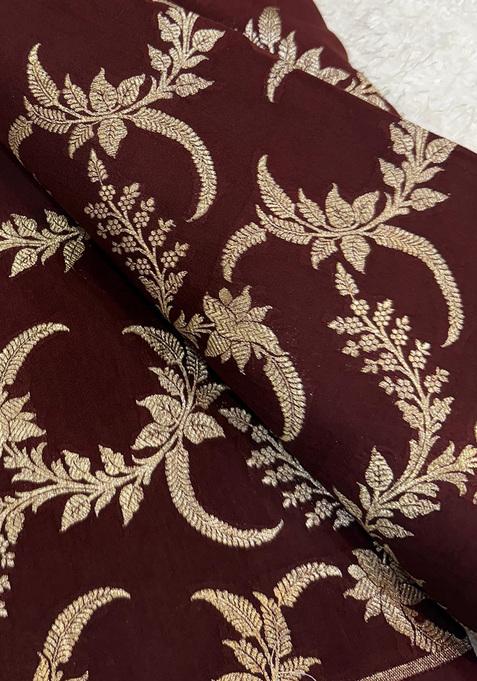 Dark Maroon Brocade Dress
