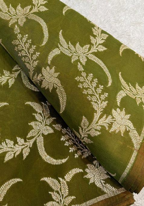 Henna Green Brocade Dress