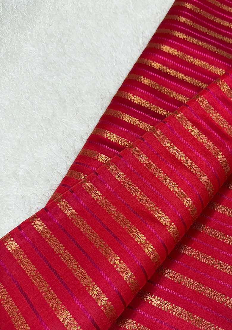 Red Brocade Dress - Indya