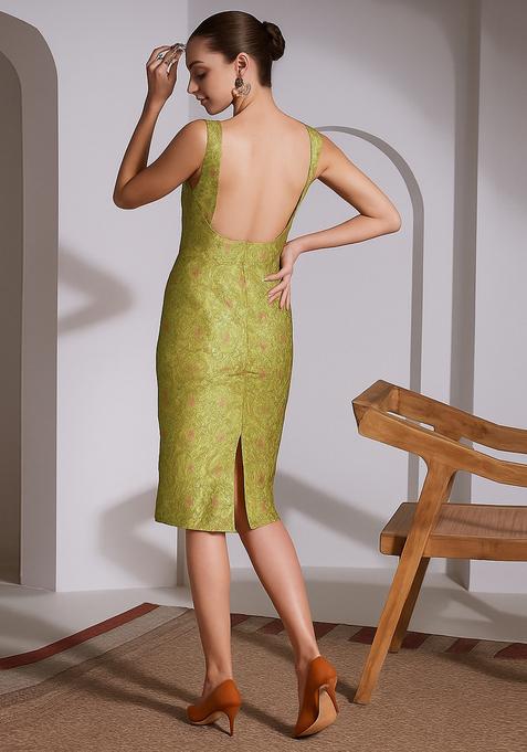 Light Green Brocade Dress