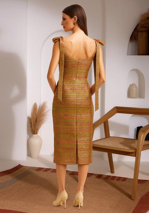 Multicolor Brocade Dress