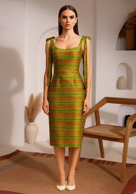 Light Green Jacquard  Dress