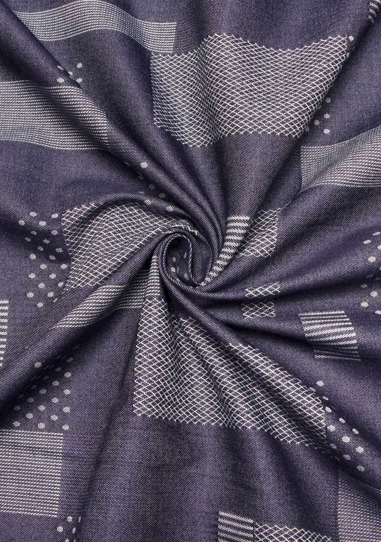 Blue Jacquard Denim Dress - Indya