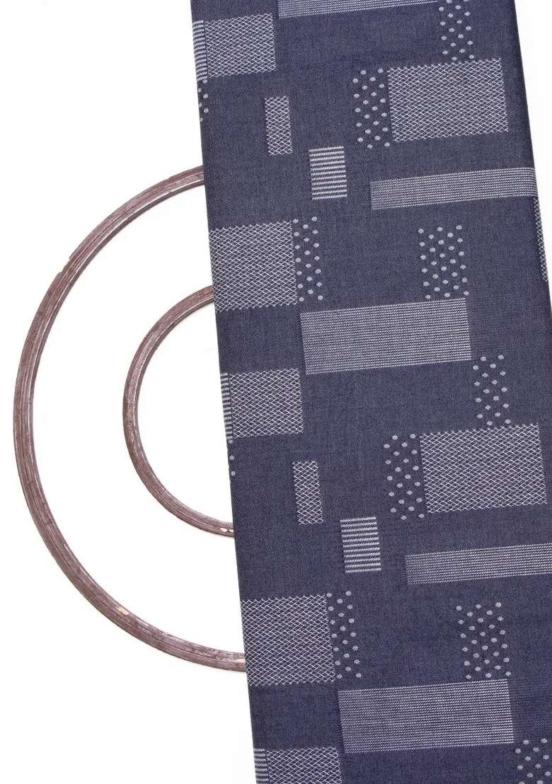 Blue Jacquard Denim Dress - Indya