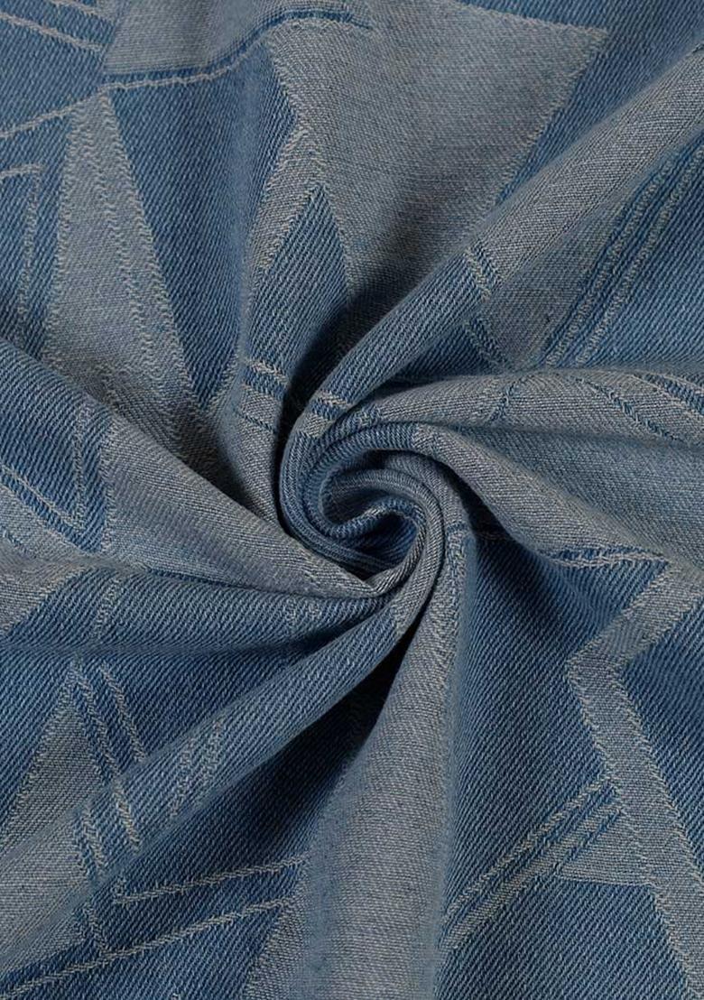 Light Blue Jacquard Denim Dress