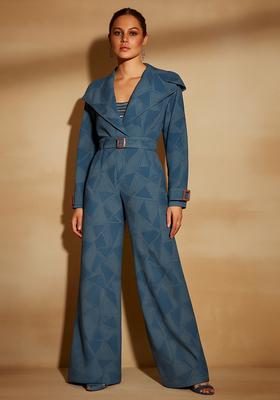 Light Blue Jacquard Denim Co-Ord Set