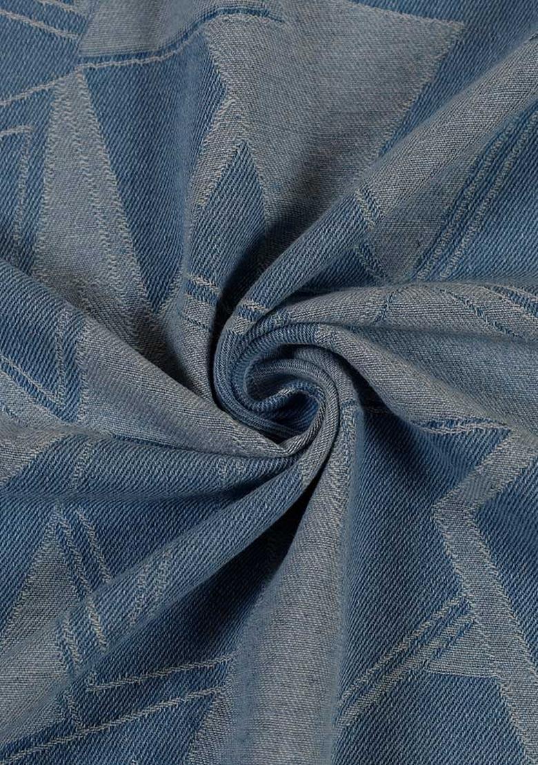 Light Blue Jacquard Denim Co-Ord Set - Indya