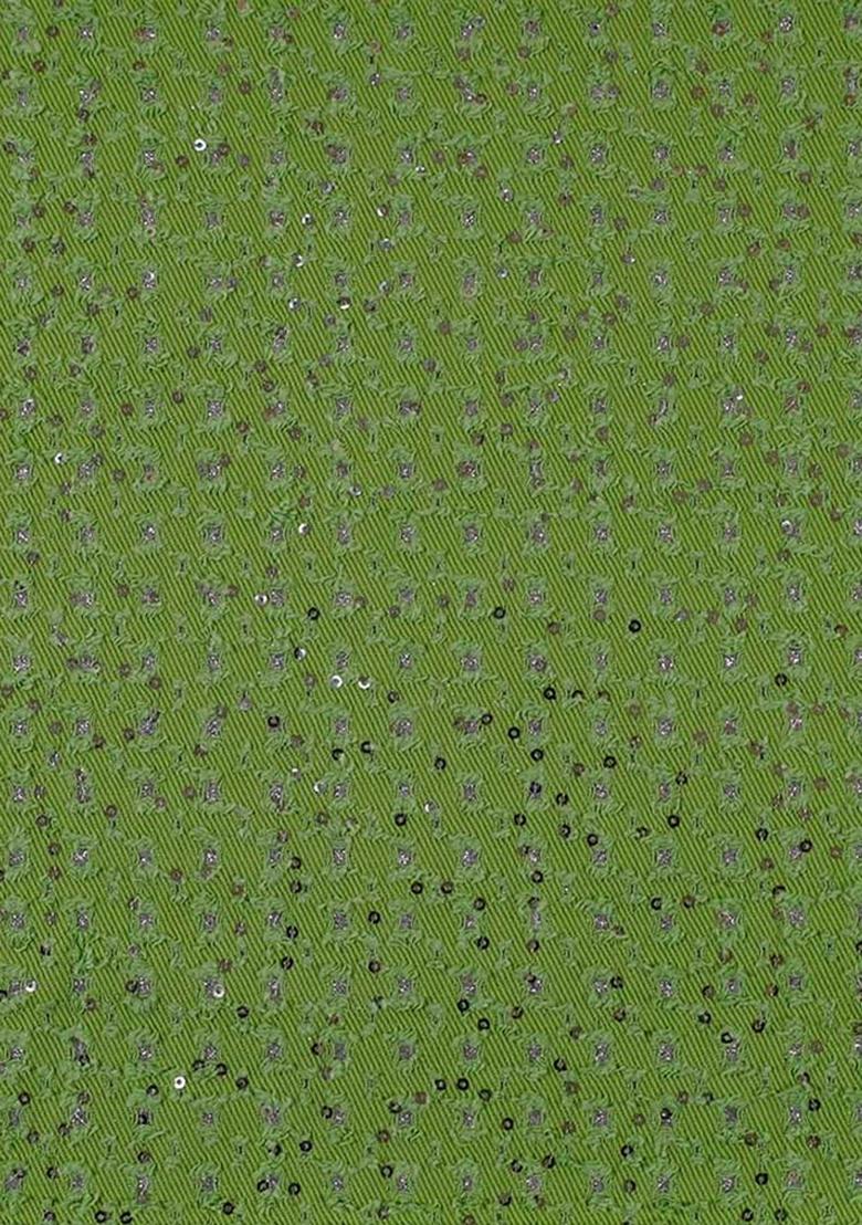 Green Sequin Cotton Denim Dress - Indya