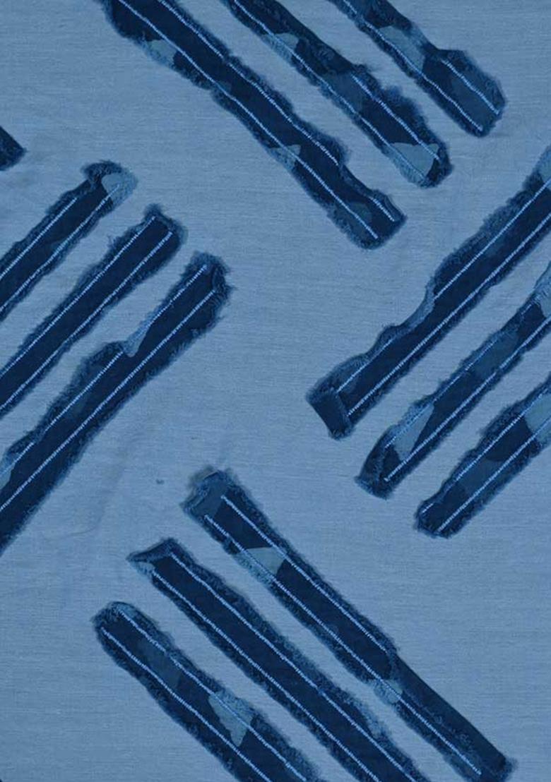 Light Blue Patchwork Chambray Dress - Indya