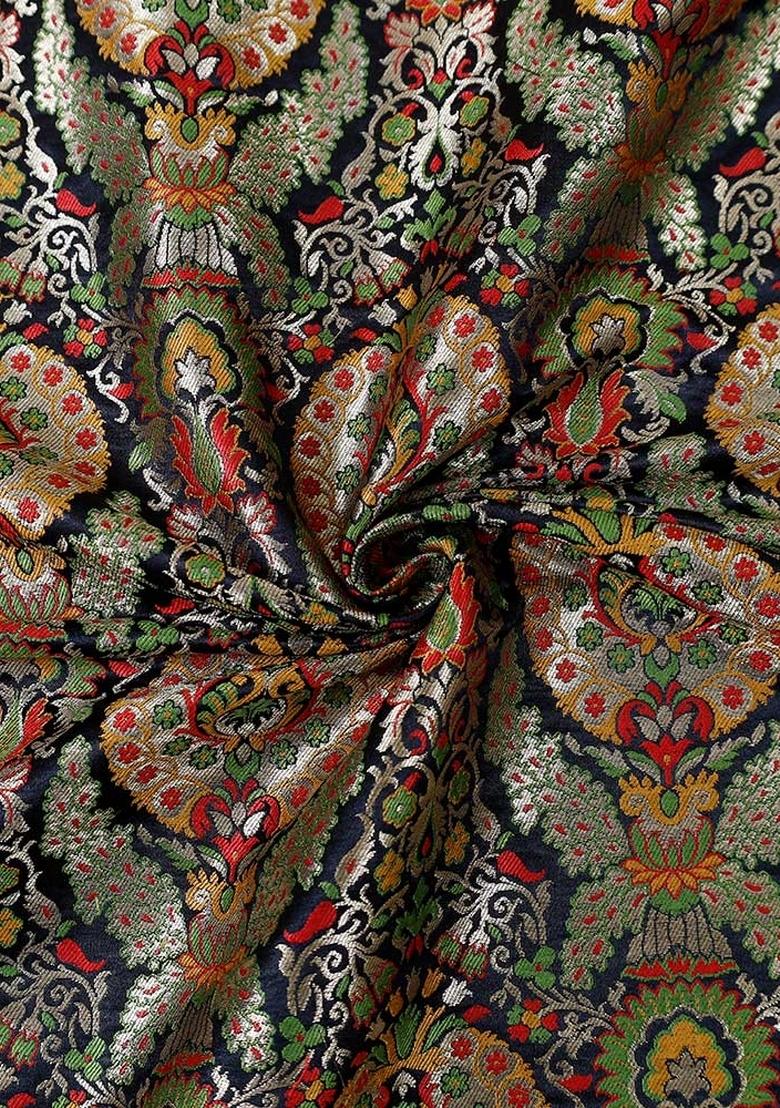 Green Embroidered Brocade Dress