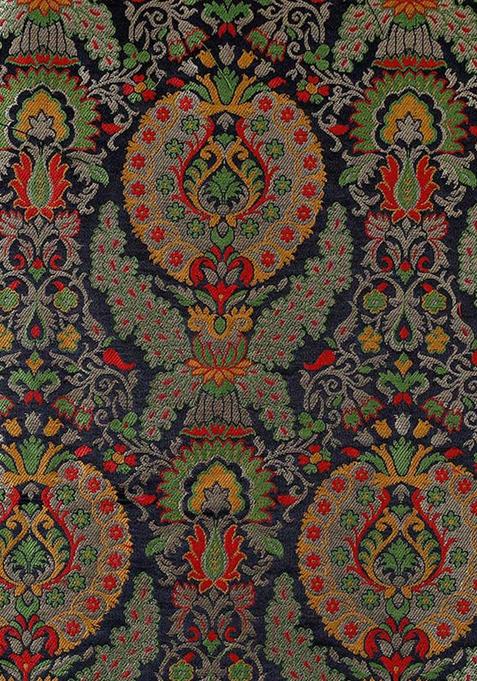 Green Embroidered Brocade Dress